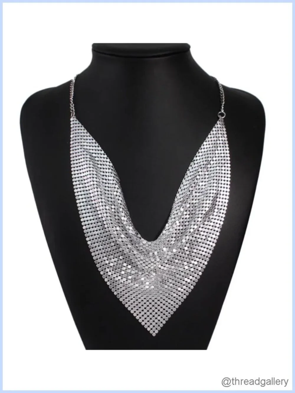 Sequin Metal Scarf Chain for Women Party Sparkle Neck Scarf Shawl Neckerchief